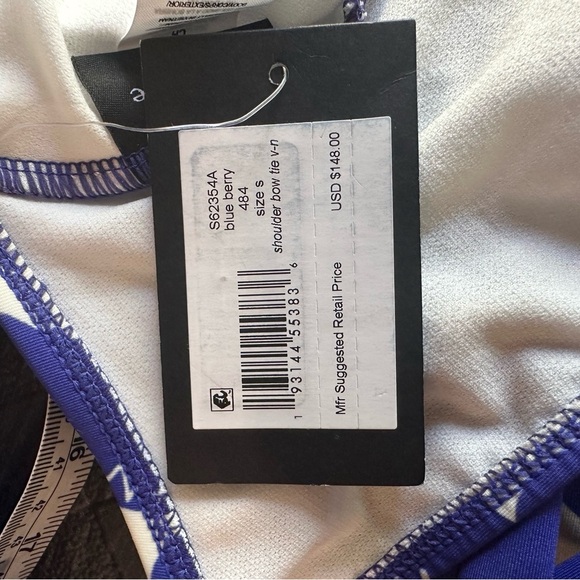 Kate Spade | NWT Size Small Blueberry Floral Tie Shoulder V Neck Bathing Suit - Picture 16 of 16